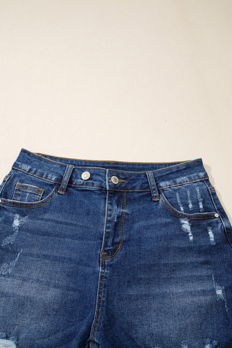 Holland Hem Distressed Whiskery Shorts