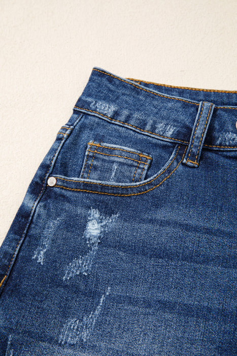 Holland Hem Distressed Whiskery Shorts