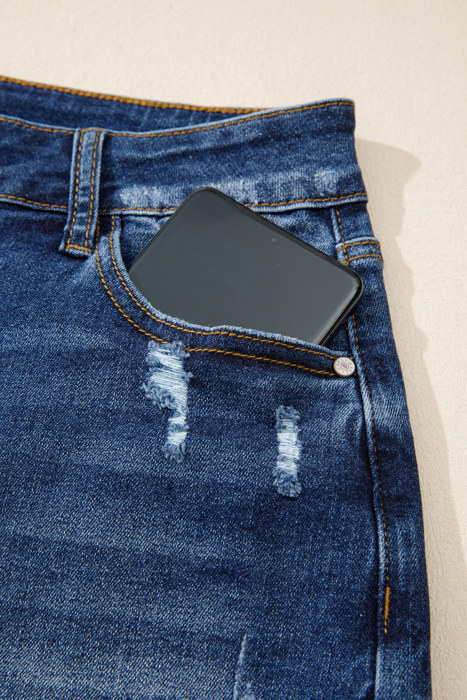 Holland Hem Distressed Whiskery Shorts