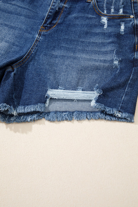 Holland Hem Distressed Whiskery Shorts