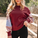 Red Large Hollihanna Sleeve Raw Seam Sweatshirt