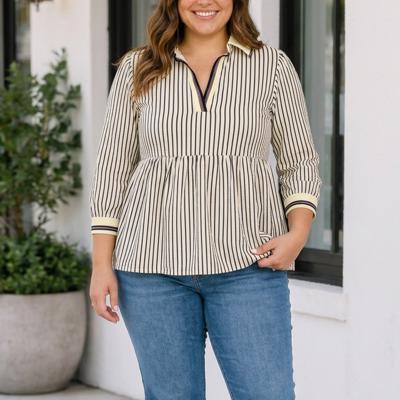 Holly Patchwork Striped Tunic PLUS Blouse