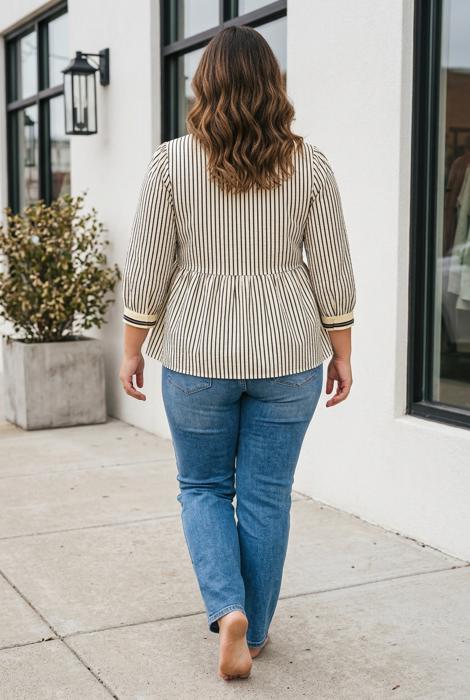Holly Patchwork Striped Tunic PLUS Blouse