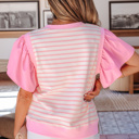  Hope Short Sleeve Patchwork Blouse