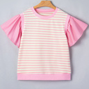  Hope Short Sleeve Patchwork Blouse