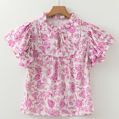 Hunter Ruffle Sleeve Blouse Top