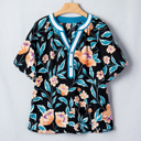  Ila Bubble Sleeve Notched Blouse