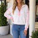 Pink Medium Ilianna Drop Shoulder Relaxed Sweatshirt