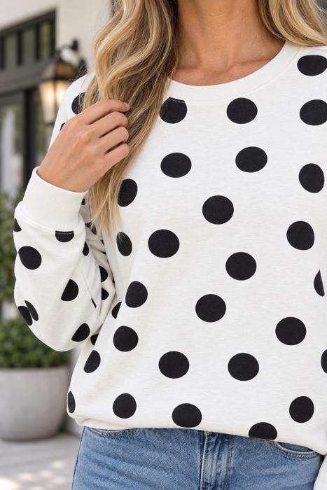 Imani Casual Polka Dot Pullover
