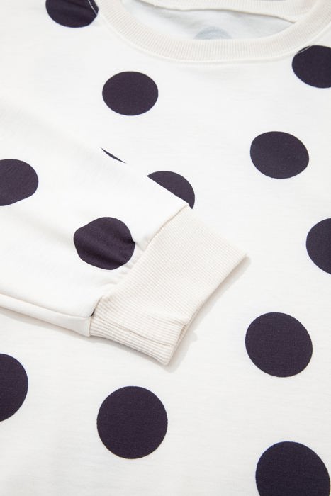 Imani Casual Polka Dot Pullover
