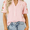  Imani Embroidered Puff Sleeve Blouse
