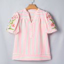  Imani Embroidered Puff Sleeve Blouse