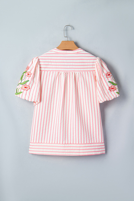 Imani Embroidered Puff Sleeve Blouse