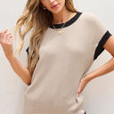 Light French Beige Medium Inaya Beige Batwing Sleeve Sweater Top