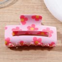 Pink Iris Hollowed Hair Claw Clip