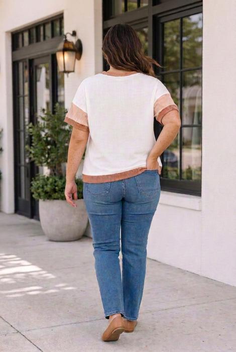 Isabela Applique Ribbed PLUS Top