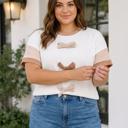 Apricot Isabela Applique Ribbed PLUS Top