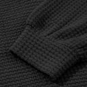  Isabella Notched Waffle Knit Long Sleeve Top