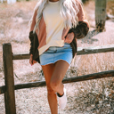  Isabelle Patchwork High Low Hoodie