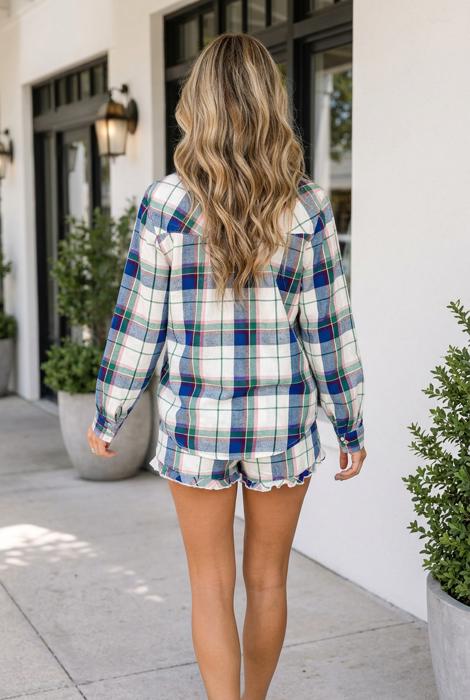 Isla Plaid classic two-piece loungewear