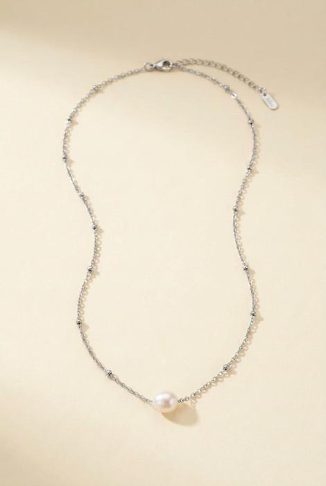 Isla Silver Dipped Pearl Pendant Necklace