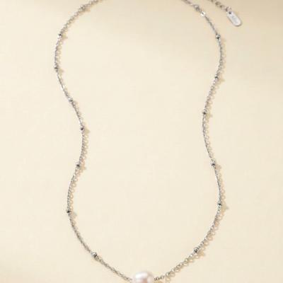 Isla Silver Dipped Pearl Pendant Necklace