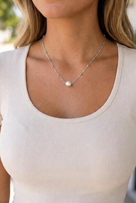 Isla Silver Dipped Pearl Pendant Necklace