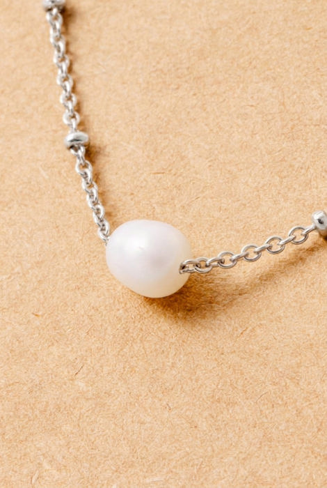Isla Silver Dipped Pearl Pendant Necklace