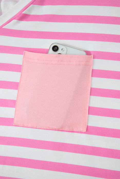 Ivanna Stripe Colorblock Patched PLUS Tee