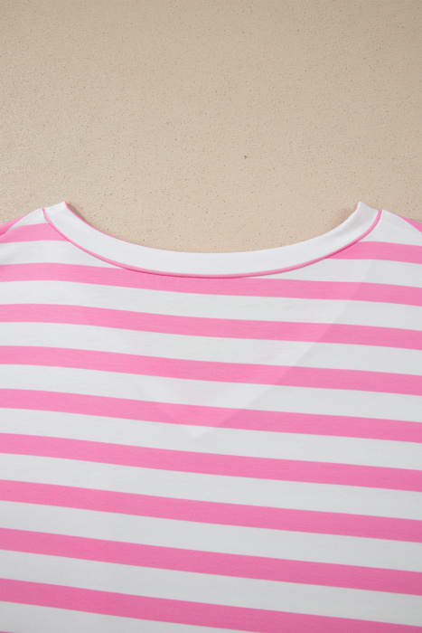 Ivanna Stripe Colorblock Patched PLUS Tee