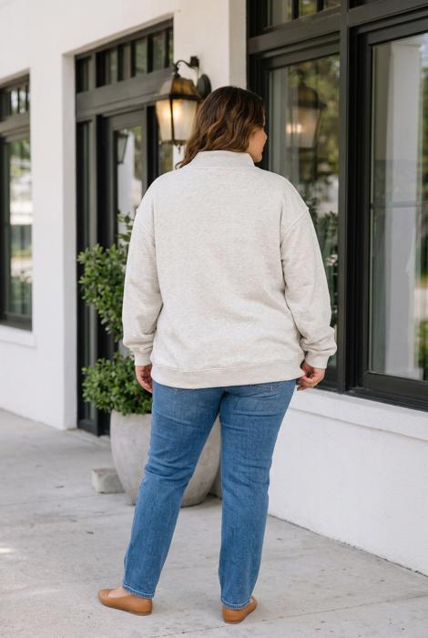 Jada Letter Print Mock PLUS Sweatshirt