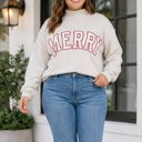 Gray 3X Jada Letter Print Mock PLUS Sweatshirt
