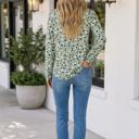  Jade Print Front Blouse