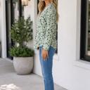  Jade Print Front Blouse