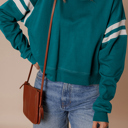 Green XL Jadeita Patchwork Drop Shoulder Sweatshirt