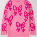 Pink Medium Jaderae Drop Shoulder Loose Sweater