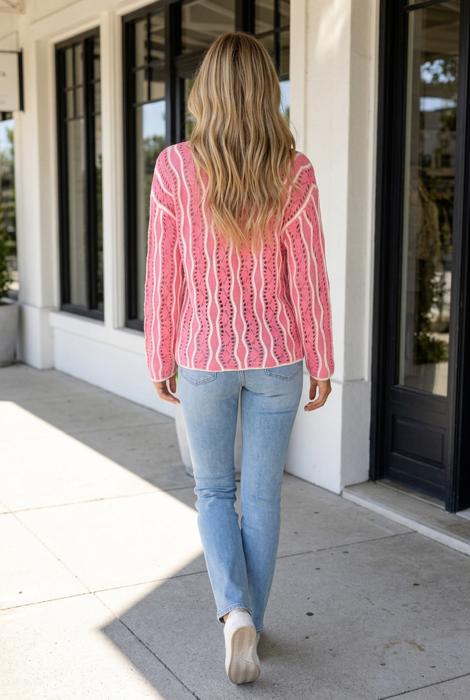 Jaida Cotton Pullover Sweater Long Sleeve Top