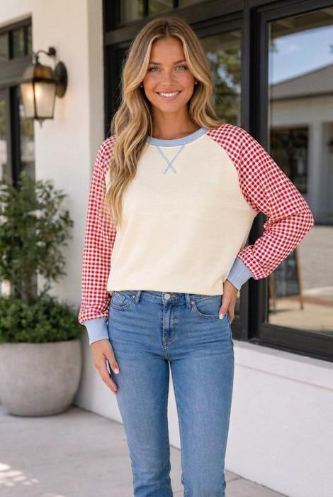 Jasmine Sleeve Colorblock Raglan Pullover