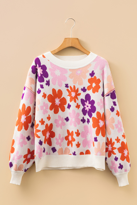 Jaylani Pattern Drop Shoulder Sweater