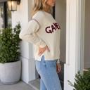  Jazmine Letter Print Pullover Sweater