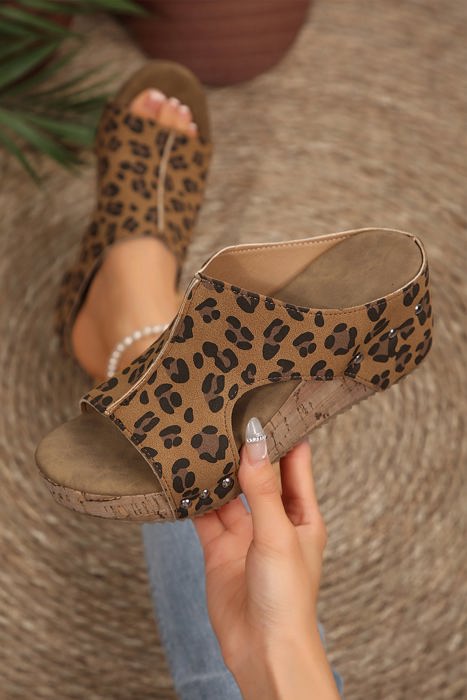 Jazmine Studded Cutout Wedge Slippers