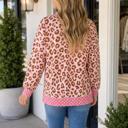  Jenny Dot Colorblock Trim Long Sleeve Top