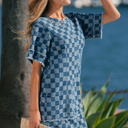  Jessie Hem Checkered Mini Dress