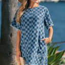  Jessie Hem Checkered Mini Dress
