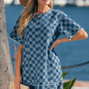  Jessie Hem Checkered Mini Dress