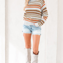  Jimena Patterned Drop Shoulder Sweater