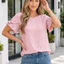 Light Pink Small Joelle Short Sleeve Blouse