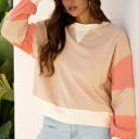  Jolene Block Textured Patchwork Pullover
