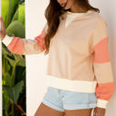  Jolene Block Textured Patchwork Pullover