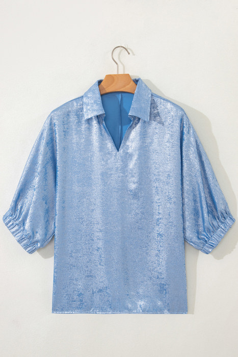 Jolene Half Sleeve Metallic Top